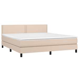 vidaXL Boxspring posteľ s matracom kapuč&iacute;nov&aacute; 160x200 cm umel&aacute; koža