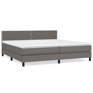 Box spring postel s matrací šedá 200x200 cm umělá kůže - obrázek 2