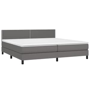 Box spring postel s matrací šedá 200x200 cm umělá kůže - obrázek 3