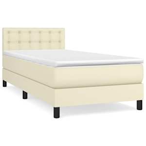 Box spring postel s matrací krémová 80 x 200 cm umělá kůže - obrázek 2