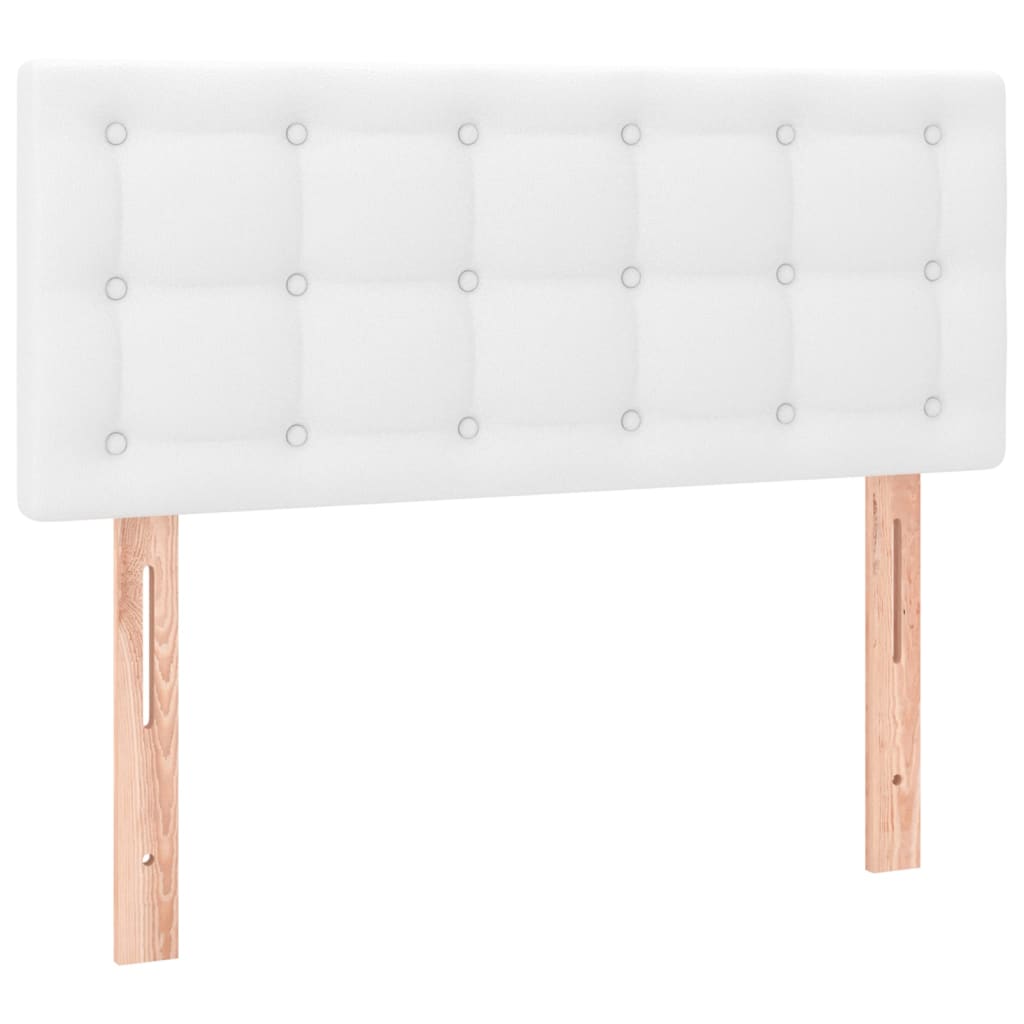  Boxspring posteľ s matracom biela 90x200 cm umelá koža