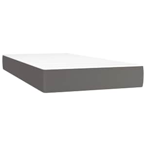 Box spring postelja z vzmetnico siva 90x200 cm umetno usnje - slika 5