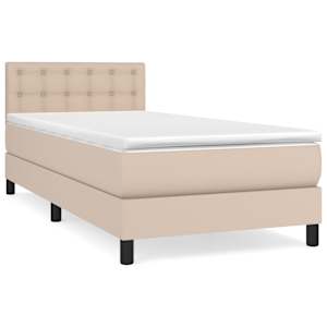 Box spring postel s matrací cappuccino 90x200 cm umělá kůže - obrázek 2