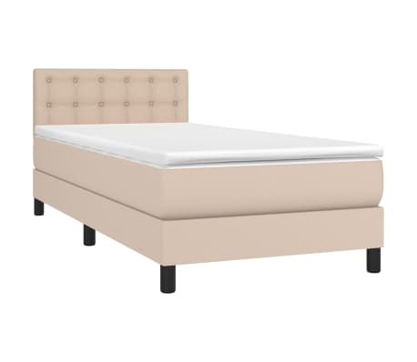 vidaXL Sommier &agrave; lattes de lit avec matelas Cappuccino 90x200 cm