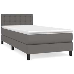 Box spring postel s matrací šedá 100x200 cm umělá kůže - obrázek 2