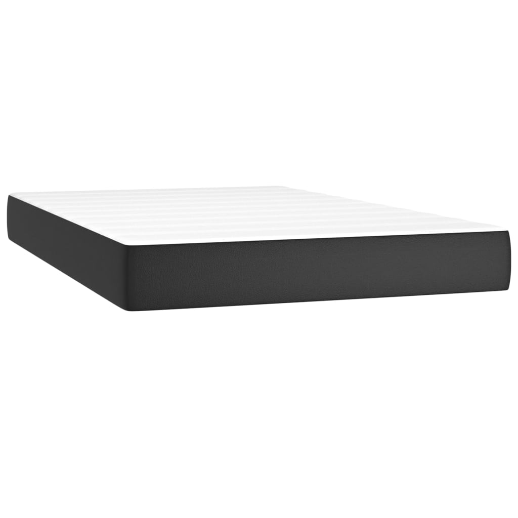 Pat box spring cu saltea, negru, 120x200 cm, piele ecologică