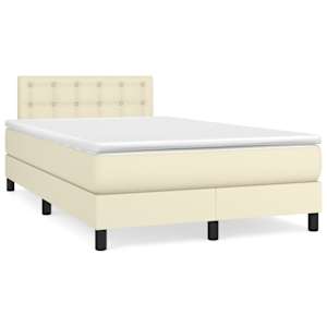 Box spring postel s matrací krémová 120x200 cm umělá kůže - obrázek 2