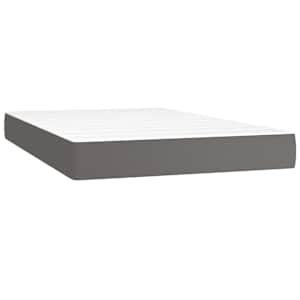 Box spring postelja z vzmetnico siv 120x200 cm umetno usnje - slika 5