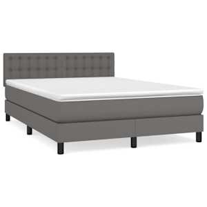 Box spring postel s matrací šedá 140 x 190 cm umělá kůže - obrázek 2