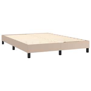Box spring postelja z vzmetnico kapučino 140x190cm umetno usnje - slika 4