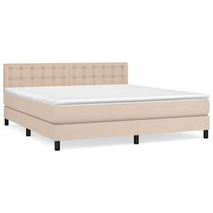 Box spring postel s matrací cappuccino 180 x 200 cm umělá kůže - obrázek 2