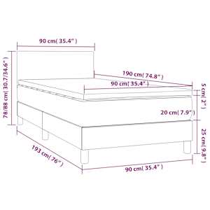 Box spring postel s matrací tmavě modrá 90x190 cm samet - obrázek 8
