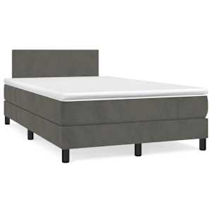 Box spring postel s matrací tmavě šedá 120 x 200 cm samet - obrázek 2