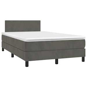 Box spring postel s matrací tmavě šedá 120 x 200 cm samet - obrázek 3