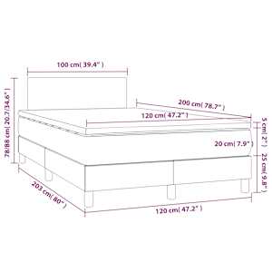 Box spring postel s matrací tmavě šedá 120 x 200 cm samet - obrázek 7