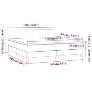 Box spring postel s matrací tmavě modrá 160x200 cm samet - obrázek 8