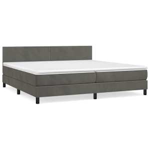 Box spring postel s matrací tmavě šedá 200x200 cm samet - obrázek 2