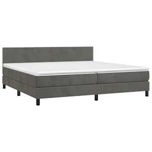 Box spring postel s matrací tmavě šedá 200x200 cm samet - obrázek 3