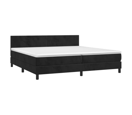 vidaXL Κρεβάτι Boxspring με Στρώμα Μαύρο 200x200 εκ. Βελούδινο