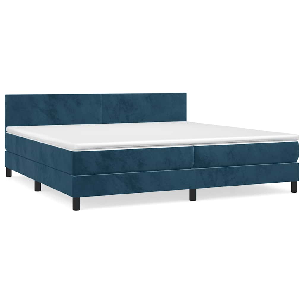Thumbnail - vidaXL Boxspringbett mit Matratze Dunkelblau 200x200 cm Samt
