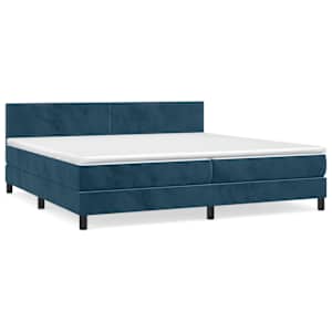 Box spring postel s matrací tmavě modrá 200x200 cm samet - obrázek 2