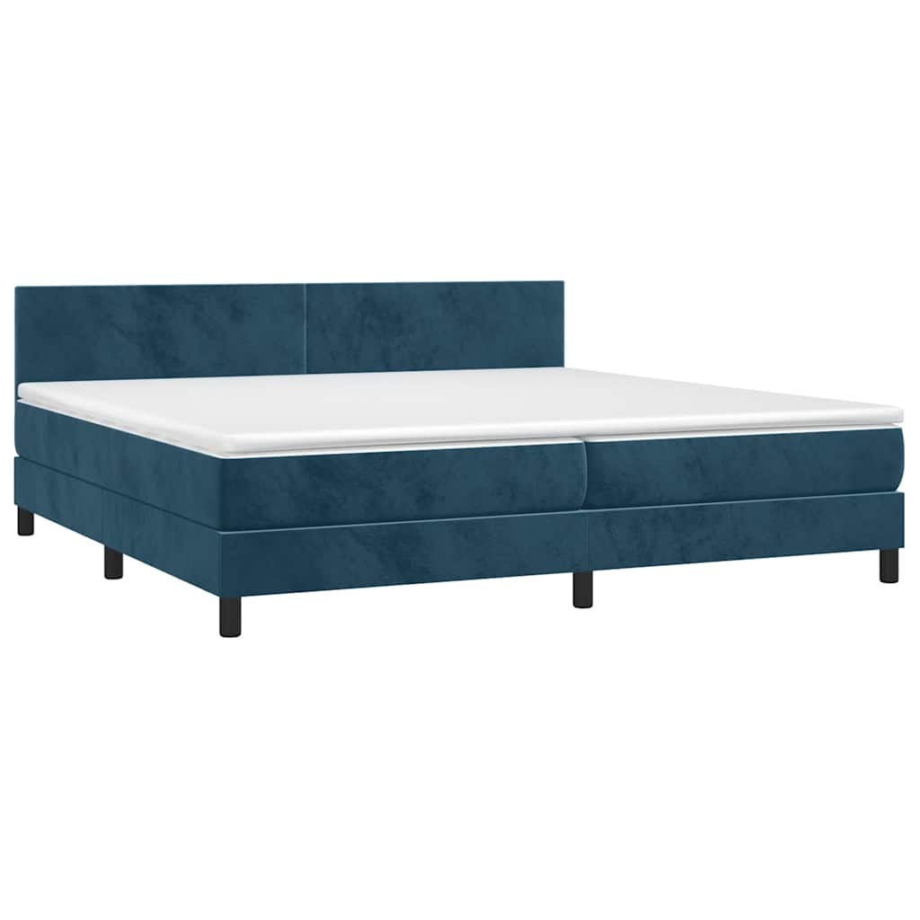 Thumbnail - vidaXL Boxspringbett mit Matratze Dunkelblau 200x200 cm Samt