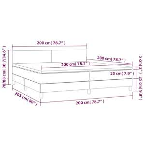 Box spring postel s matrací tmavě modrá 200x200 cm samet - obrázek 8