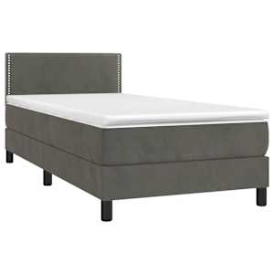 Box spring postel s matrací tmavě šedá 90x190 cm samet - obrázek 3