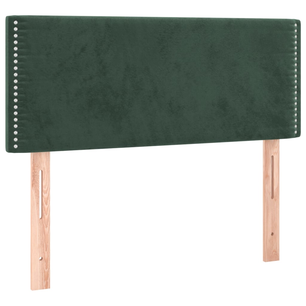 Pat box spring cu saltea, verde închis, 90x190 cm, catifea