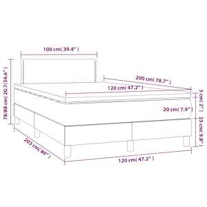 Box spring postel s matrací tmavě zelená 120 x 200 cm samet - obrázek 8