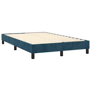Box spring postelja z vzmetnico temno modra 120x200 cm žamet - slika 4