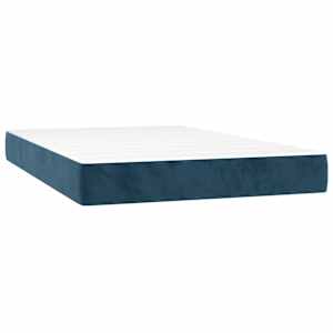 Box spring postelja z vzmetnico temno modra 120x200 cm žamet - slika 5