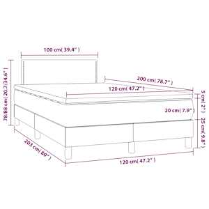 Box spring postel s matrací růžová 120 x 200 cm samet - obrázek 7