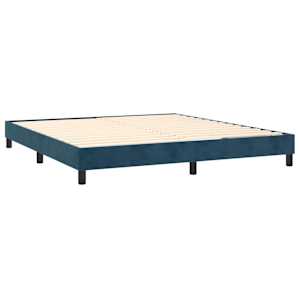 Box spring postelja z vzmetnico temno modra 180x200 cm žamet - slika 4