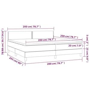 Box spring postel s matrací černá 200x200 cm samet - obrázek 7
