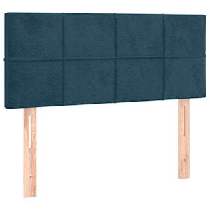 Box spring postelja z vzmetnico temno modra 90x200 cm žamet - slika 6