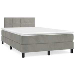 Box spring postel s matrací světle šedá 120 x 200 cm samet - obrázek 2