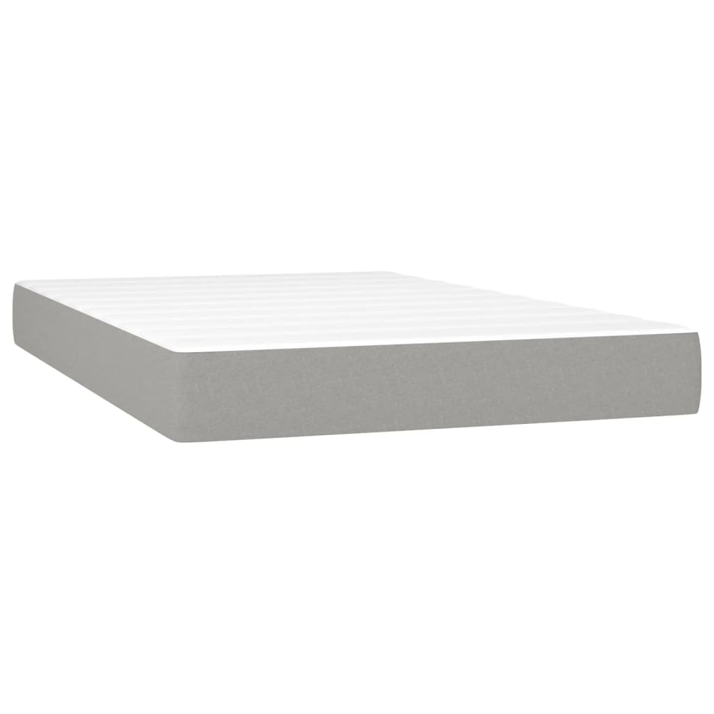 Pat box spring cu saltea, gri deschis, 120x200 cm, catifea