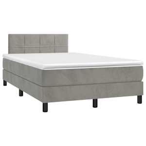 Box spring postel s matrací světle šedá 120 x 200 cm samet - obrázek 3