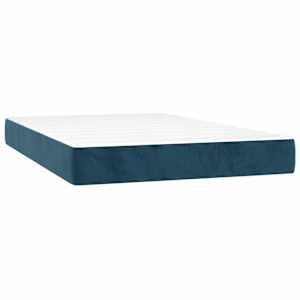 Box spring postelja z vzmetnico temno modra 120x200 cm žamet - slika 5