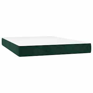 Box spring postelja z vzmetnico temno zelen 140x190 cm žamet - slika 5