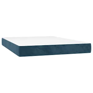 Box spring postelja z vzmetnico temno modra 140x190cm žamet - slika 5