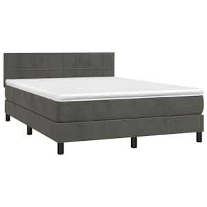 Box spring postel s matrací tmavě šedá 140x200 cm samet - obrázek 3