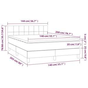 Box spring postel s matrací růžová 140x200 cm samet - obrázek 7