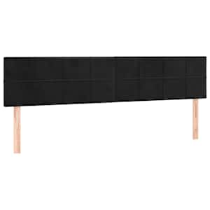 Box spring postelja z vzmetnico črna 160x200 cm žamet - slika 6