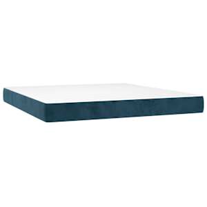 Box spring postelja z vzmetnico temno modra 160x200 cm žamet - slika 5