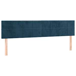 Box spring postelja z vzmetnico temno modra 160x200 cm žamet - slika 6