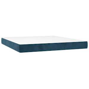 Box spring postel s matrací tmavě modrá 180x200 cm samet - obrázek 5
