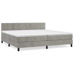 Box spring postel s matrací světle šedá 200x200 cm samet - obrázek 2