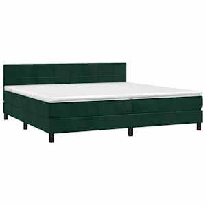 Box spring postel s matrací tmavě zelená 200x200 cm samet - obrázek 3